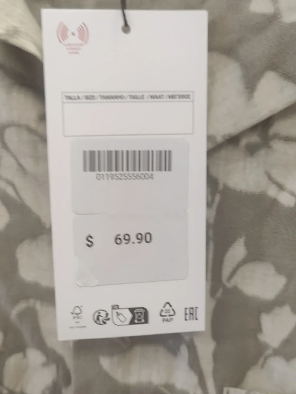 ZARA Olive Green Floral Short-Sleeve Button-Up Shirt - Picture 3 of 6